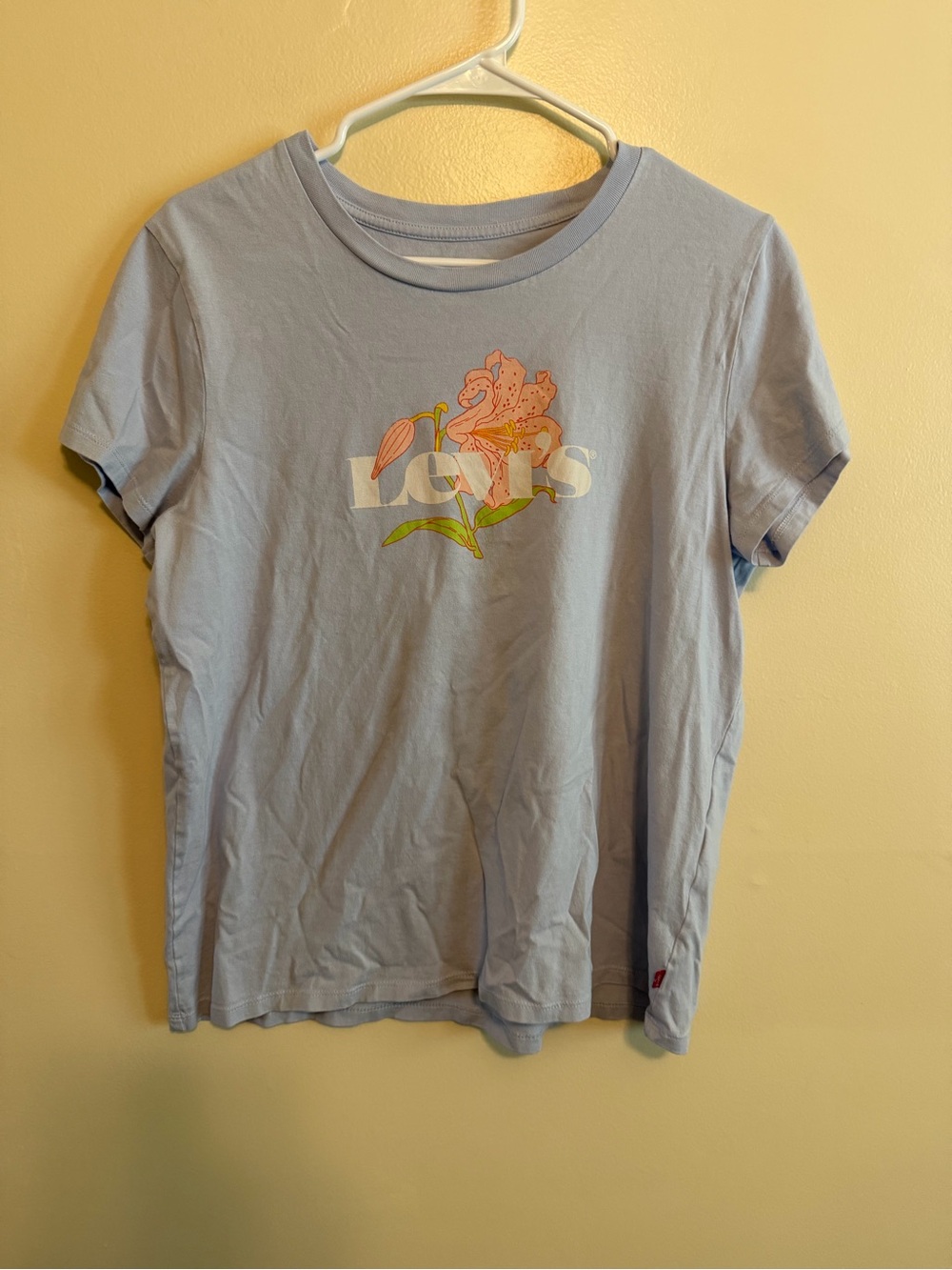 Levi's Light Blue Tee with Floral Logo